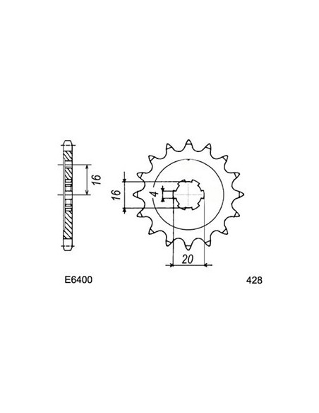 KX.80 '98/99 (LARGE) 14X51 428H *  (X1/X2) Petites Roues (LARGE 428)