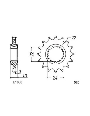 6.5 MOTO STARK '95/99 16X49 RK520GXW
