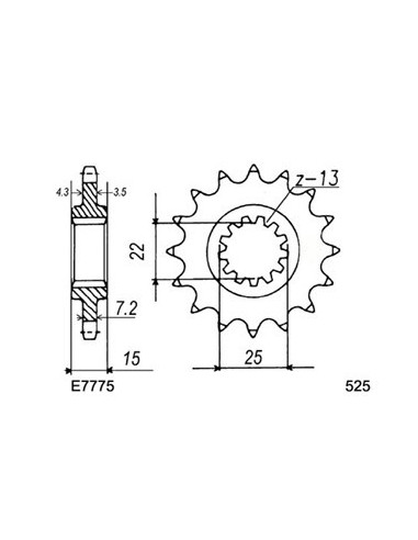 600.TT '04/05 15X45 RK525FEX *  165717-