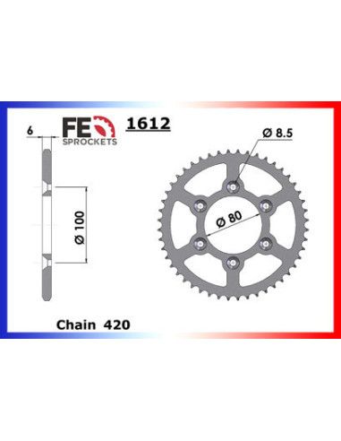 50.RR/SM '99/01 12X48 RK420MRU  Couronne plate trous fraisés