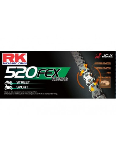 CHAINE RK 520FEX 100 MAILLONS avec Attache Rapide.