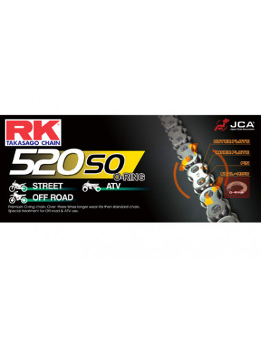 CHAINE RK 520SO 100 MAILLONS avec Attache à River.