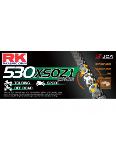 CHAINE RK 530XSO 120 MAILLONS avec Attache à River.