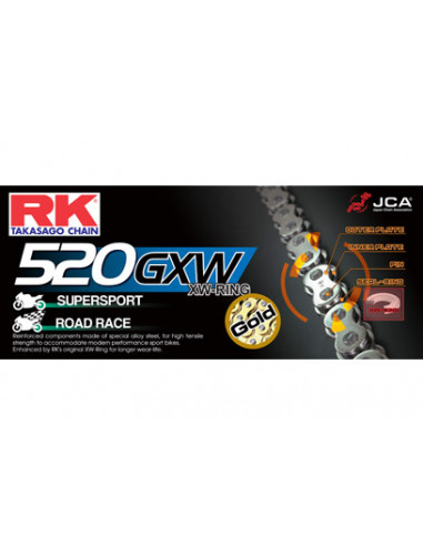 CHAINE RK GB520GXW 036 MAILLONS avec Attache à River.