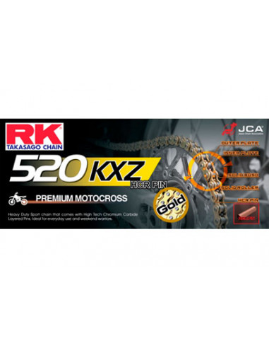 CHAINE RK GB520KXZ  36 MAILLONS avec Attache Rapide.