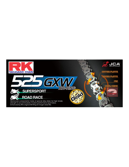 CHAINE RK GB525GXW 078 MAILLONS avec Attache à River.