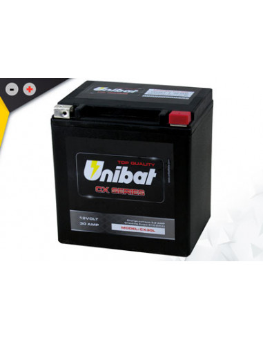 Batterie Unibat CX30L - Super renforcé activé en Usine.