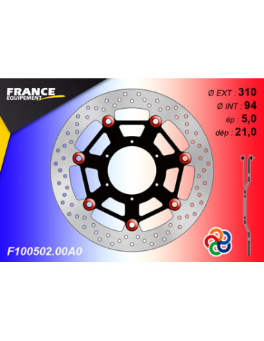 Disque de frein Gamme Essentiel FE.FL100502 / Oeillets Couleurs