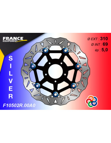 Disque de frein Gamme Silver F10502R.00A0 / Oeillets Couleurs