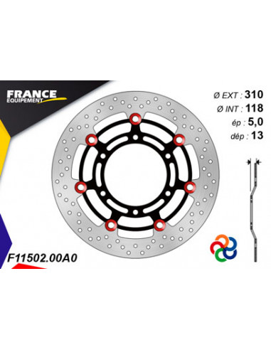 Disque de frein Gamme Essentiel FE.FL11502 / Oeillets Couleurs