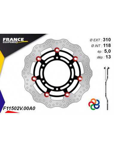 Disque de frein Gamme Essentiel FE.FL11502V / Oeillets Couleurs