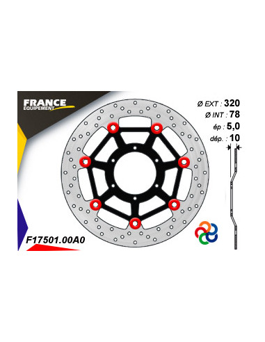 Disque de frein Gamme Essentiel FE.FL17501 / Oeillets Couleurs