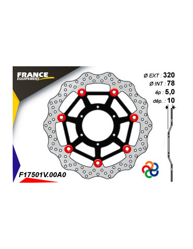 Disque de frein Gamme Essentiel FE.FL17501V / Oeillets Couleurs