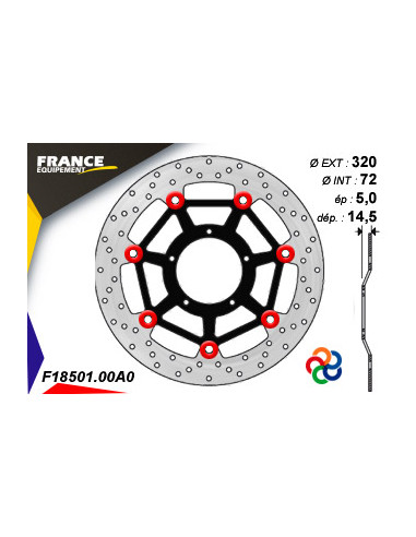 Disque de frein Gamme Essentiel FE.FL18501 / Oeillets Couleurs