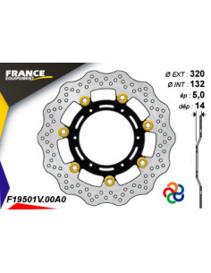 Disque de frein Gamme Essentiel FE.FL19501V / Oeillets Couleurs