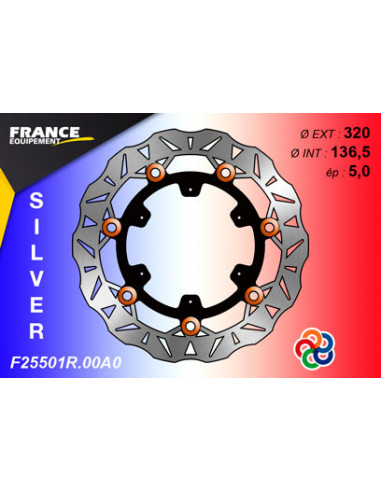 Disque de frein Gamme Silver F25501R.00A0 / Oeillets Couleurs