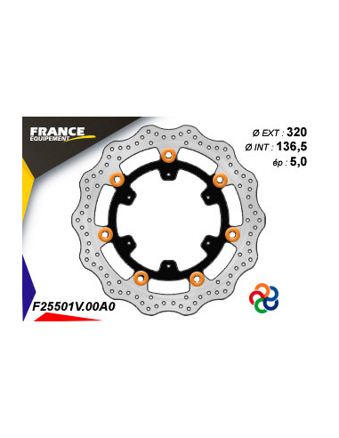 Disque de frein Gamme Essentiel FE.FL25501V / Oeillets Couleurs