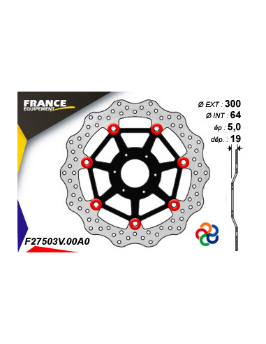 Disque de frein Gamme Essentiel FE.FL27503V  / Oeillets Couleurs