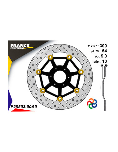 Disque de frein Gamme Essentiel FE.FL28503 / Oeillets Couleurs