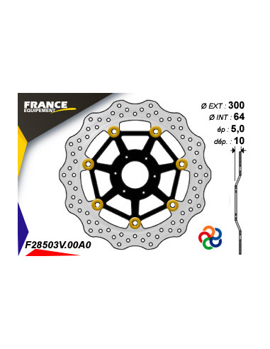 Disque de frein Gamme Essentiel FE.FL28503V  / Oeillets Couleurs