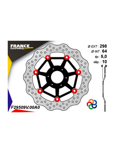 Disque de frein Gamme Essentiel FE.FL29509V / Oeillets Couleurs