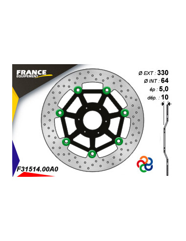 Disque de frein Gamme Essentiel FE.FL31514  / Oeillets Couleurs