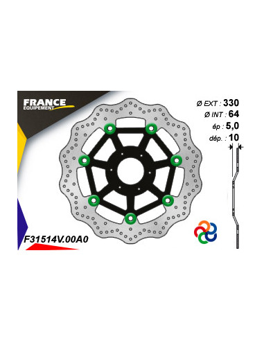 Disque de frein Gamme Essentiel FE.FL31514V  / Oeillets Couleurs