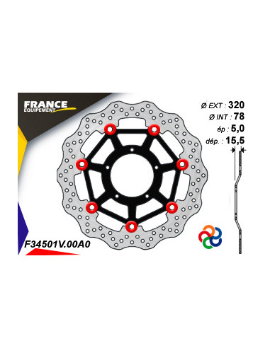 Disque de frein Gamme Essentiel FE.FL34501V / Oeillets Couleurs