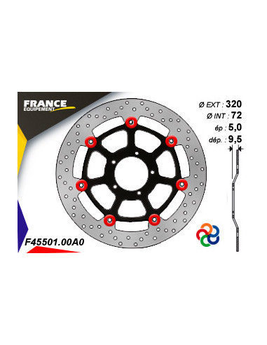 Disque de frein Gamme Essentiel FE.FL45501 / Oeillets Couleurs