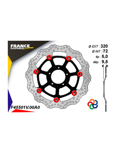 Disque de frein Gamme Essentiel FE.FL45501V / Oeillets Couleurs