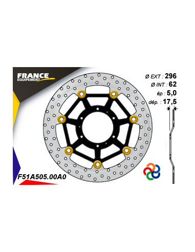 Disque de frein Gamme Essentiel FE.FL51A505 / Oeillets Couleurs