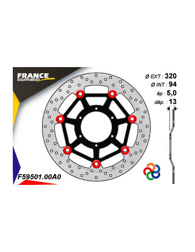 Disque de frein Gamme Essentiel FE.FL59501 / Oeillets Couleurs