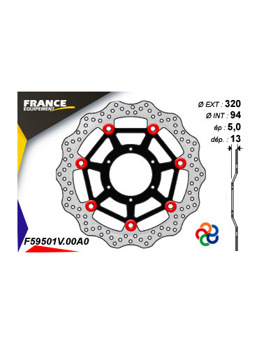 Disque de frein Gamme Essentiel FE.FL59501V  / Oeillets Couleurs