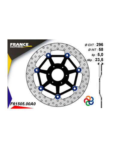 Disque de frein Gamme Essentiel FE.FL61505 / Oeillets Couleurs