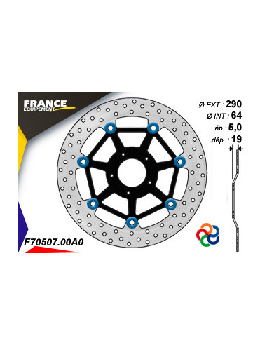 Disque de frein Gamme Essentiel FE.FL70507 / Oeillets Couleurs