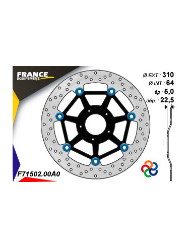 Disque de frein Gamme Essentiel FE.FL71502 / Oeillets Couleurs