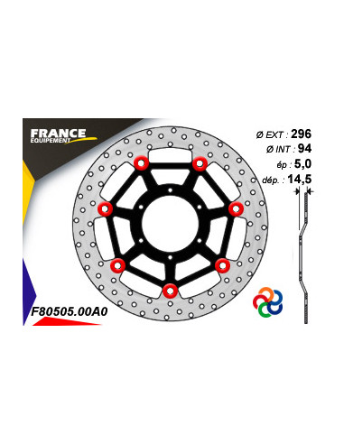 Disque de frein Gamme Essentiel FE.FL80505 / Oeillets Couleurs