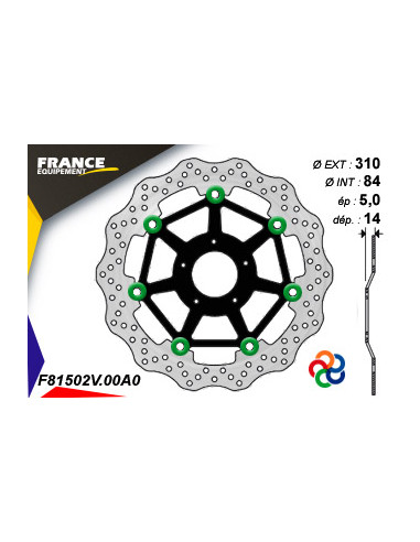 Disque de frein Gamme Essentiel FE.FL81502V / Oeillets Couleurs