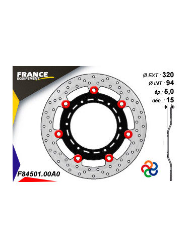 Disque de frein Gamme Essentiel FE.FL84501 / Oeillets Couleurs