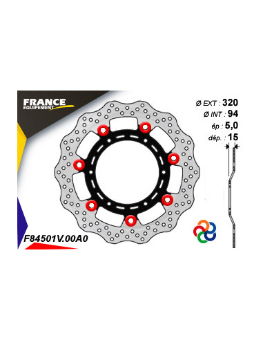 Disque de frein Gamme Essentiel FE.FL84501V / Oeillets Couleurs