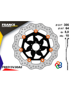 Disque de frein Gamme Essentiel FE.FL86513V / Oeillets Couleurs