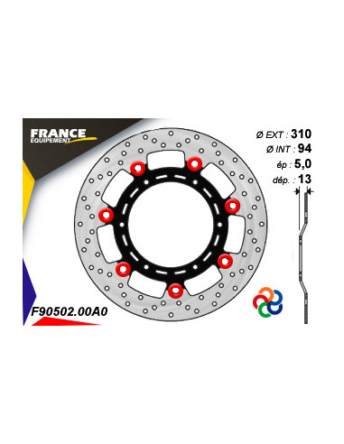 Disque de frein Gamme Essentiel FE.FL90502 / Oeillets Couleurs