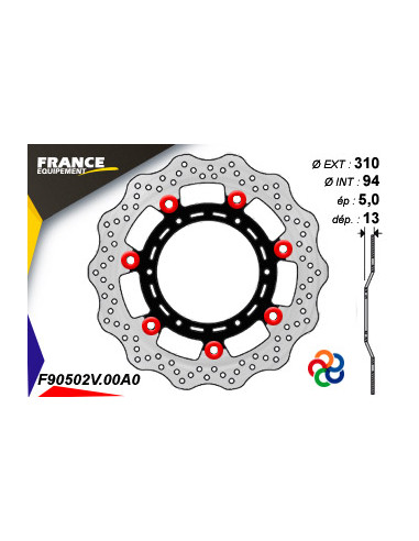 Disque de frein Gamme Essentiel FE.FL90502V / Oeillets Couleurs