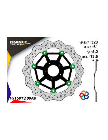 Disque de frein Gamme Essentiel FE.FL91501V / Oeillets Couleurs