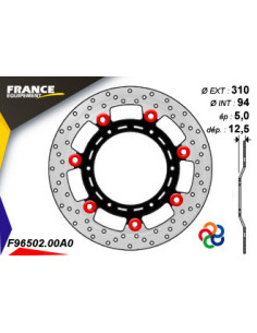 Disque de frein Gamme Essentiel FE.FL96502 / Oeillets Couleurs