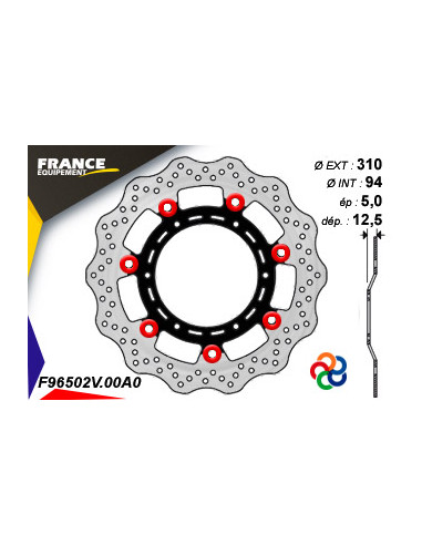 Disque de frein Gamme Essentiel FE.FL96502V / Oeillets Couleurs