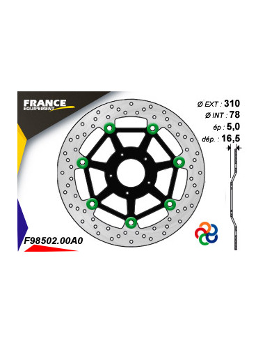 Disque de frein Gamme Essentiel FE.FL98502 / Oeillets Couleurs