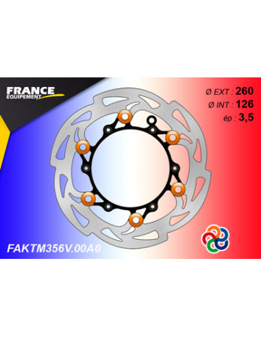 Disque de frein Gamme Essentiel FE.FLAKTM356V / Oeillets Couleurs