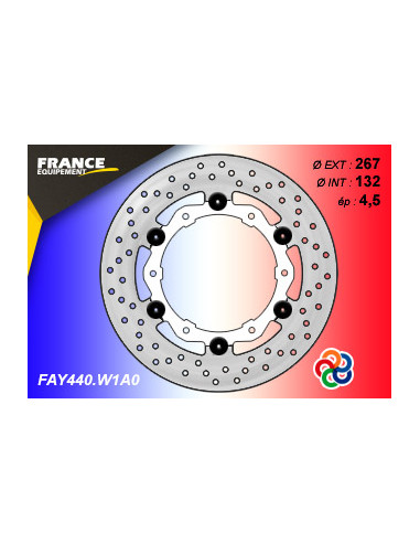 Disque Essentiel FLAY440 / Centre BLANC (W1) / Oeillets Couleurs