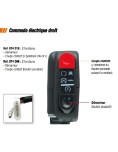 Commodo Électrique Droit bouton poussoir